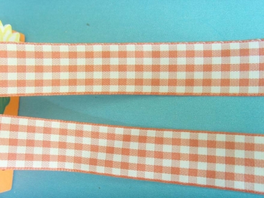 organge color plaid craft ribbon