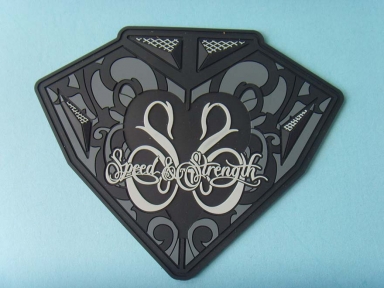 irregular shape large rubber badges