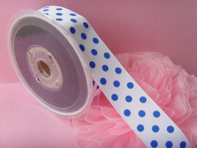 Print White dots Grosgrain Ribbon