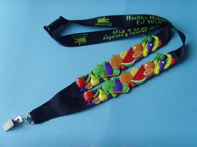 custom design print lanyards with ruber logo