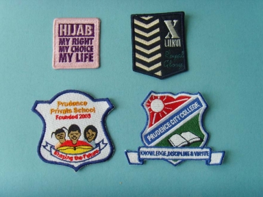 custom logo embroidery patch for school uniform