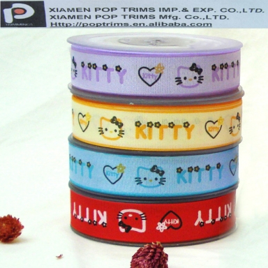 Custom Printed colorful Grosgrain Ribbon