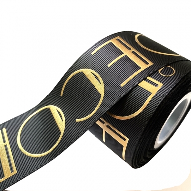 gold foil printed  ribbon