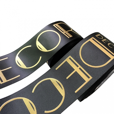 gold foil printed  ribbon